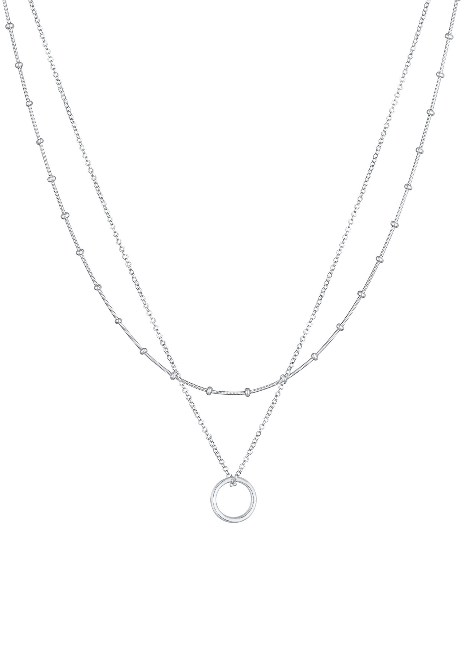 Ciondolo Elli Timeless con catena a sfere rotonde in argento sterling 925 per donna.