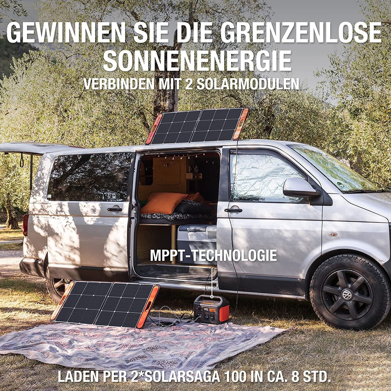 Jackery Stromgenerator 1002Wh tragbare Powerstation mit 100W Solarpanel Solargenerator, 2,00 in kW, (2-tlg), für Camping Outdoor