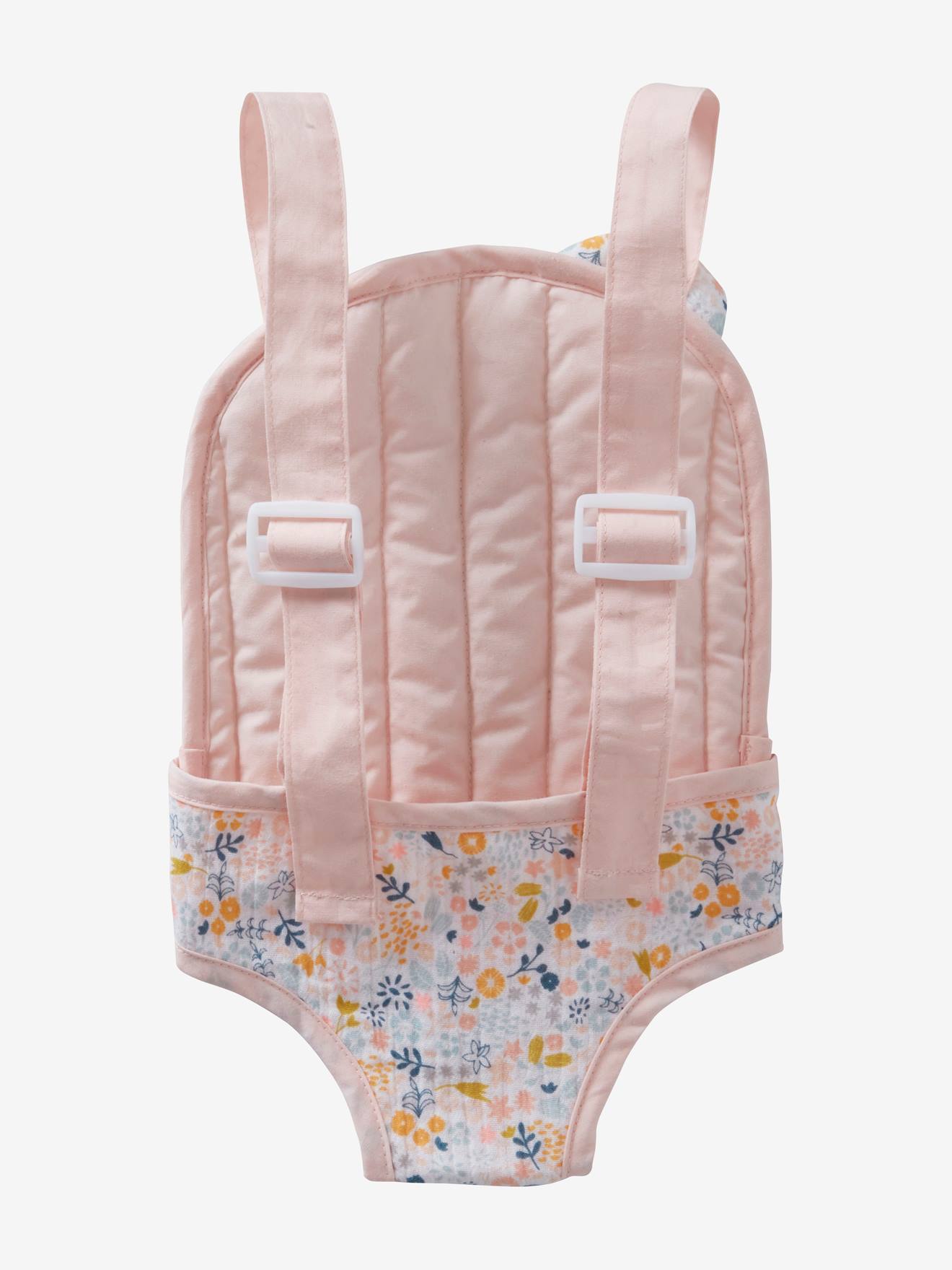 Porte-bébé poupon en gaze de coton rose