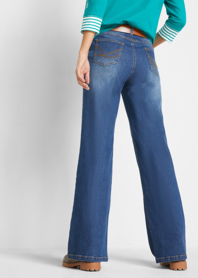 Wide Fit Stretch-Jeans mit Bio-Baumwolle