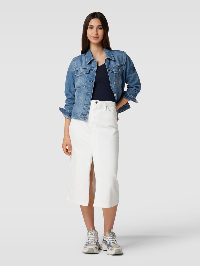Jeansrock im 5-Pocket-Design Modell 'SOLEIL' in weiß