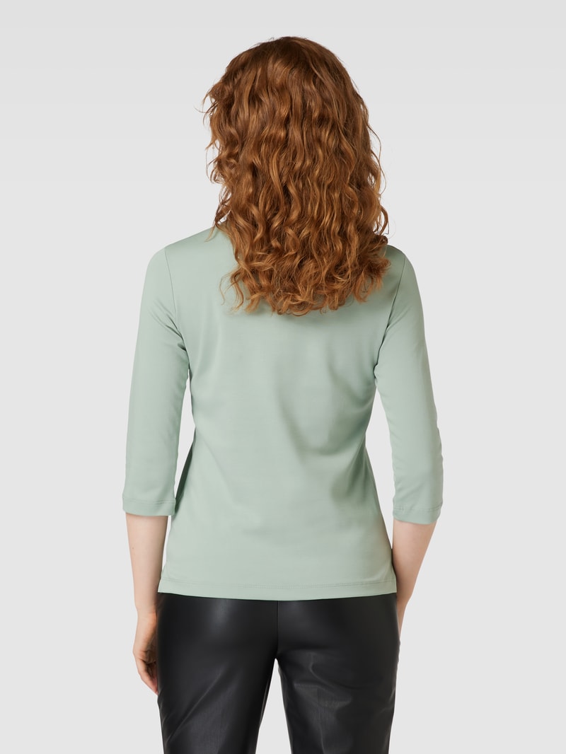 T-Shirt mit Ziersteinbesatz in schilf