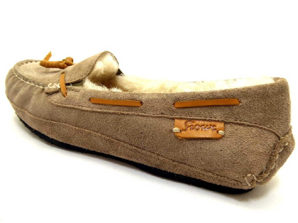 SIOUX Sportliche Slipper beige
