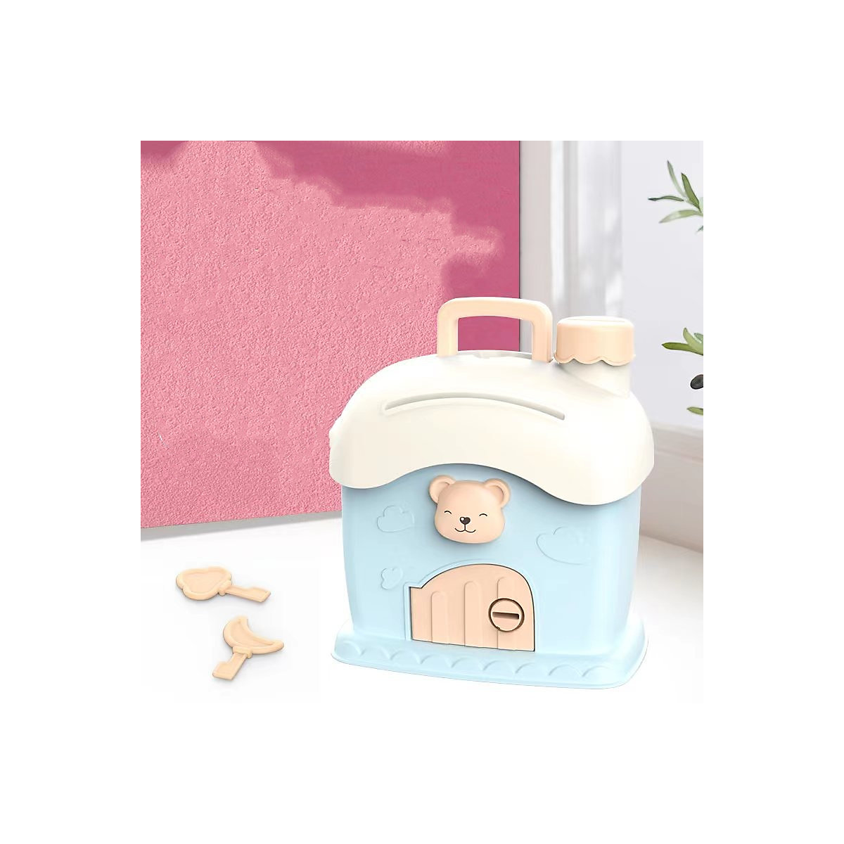 Niedliches kleines Haus-Pilzhaus-Sparschwein-Spielzeug für Kinder Cartoon-Schlüssel-Sparschwein-Spielzeug für Kinder Spardosen