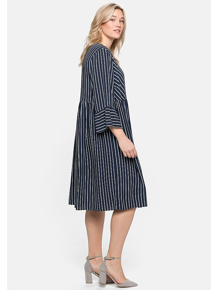 sheego Kleid in marine gestreift günstig kaufen 46
