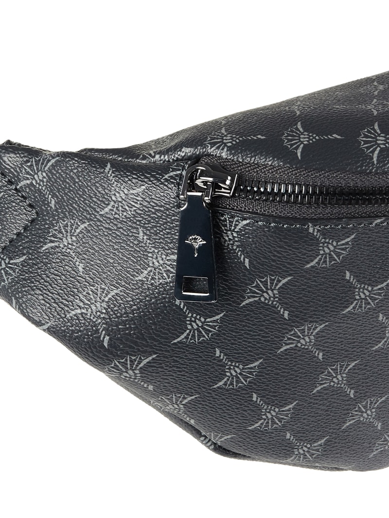 Bauchtasche mit Logo-Muster Modell 'Cortina' in dunkelgrau
