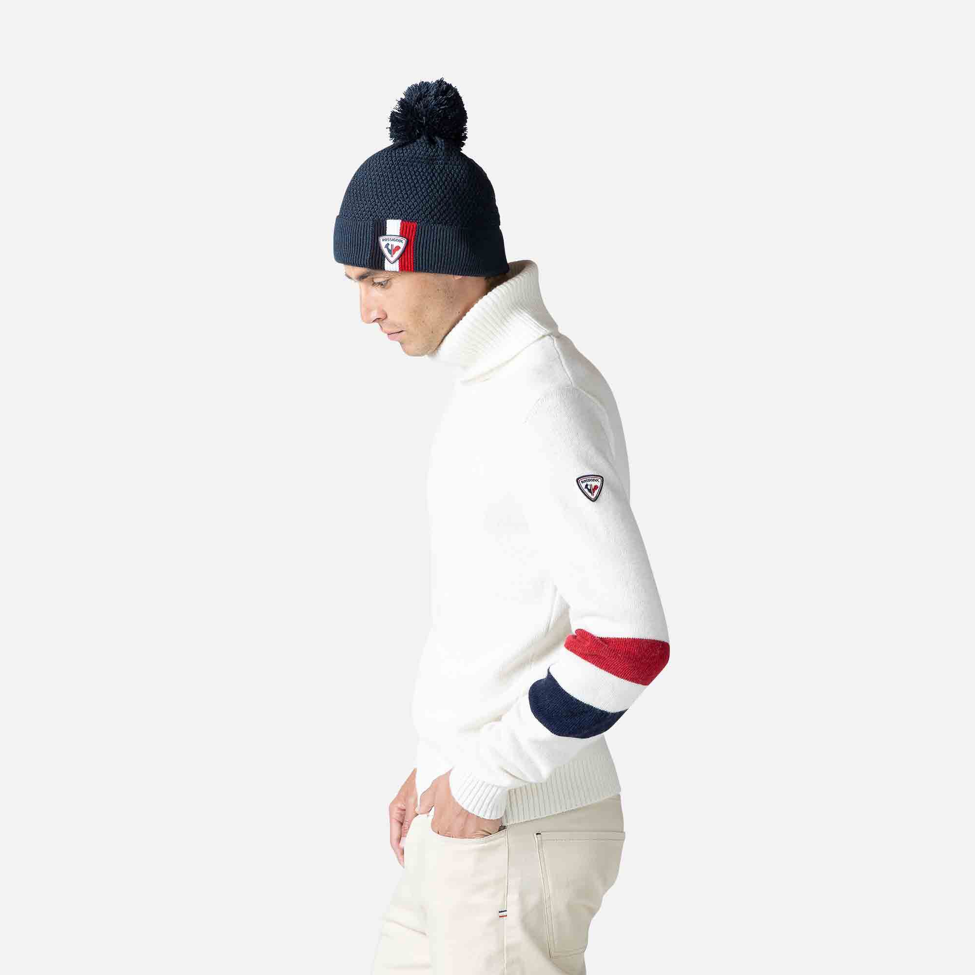 Pull en maille à col roulé Signature homme
