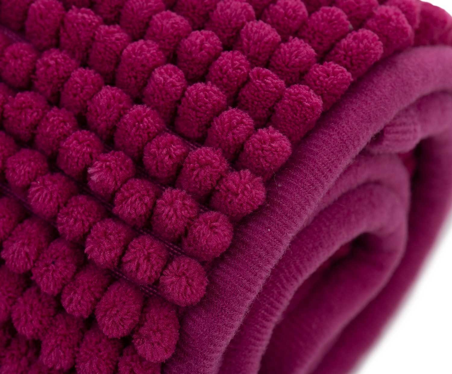 Badematte Badematte CHENILLE, Rosa, B 50 cm, L 70 cm, Stoff, rechteckig