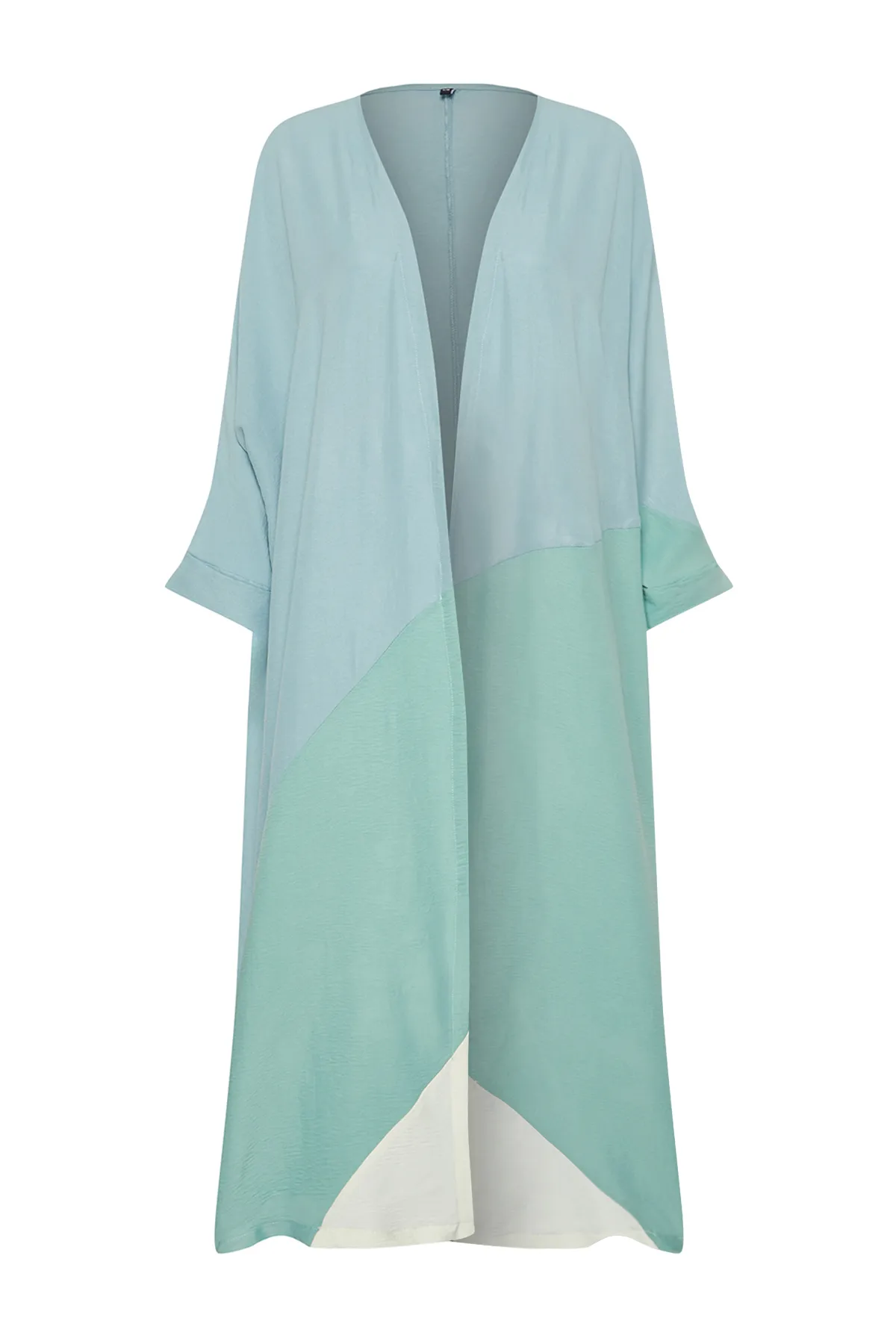 Trendyol Modest  Khakifarbene, lange gewebte Kappe mit Farbblock und Gürtel & Ferace TCTSS24KF00002