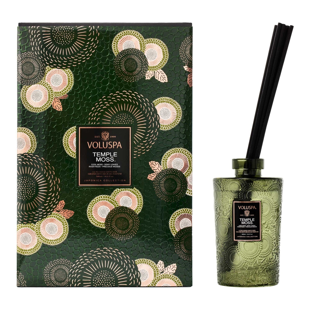 voluspa Temple Moss 500mL REED DIFFUSER Set COFFRET DIFFUSEUR