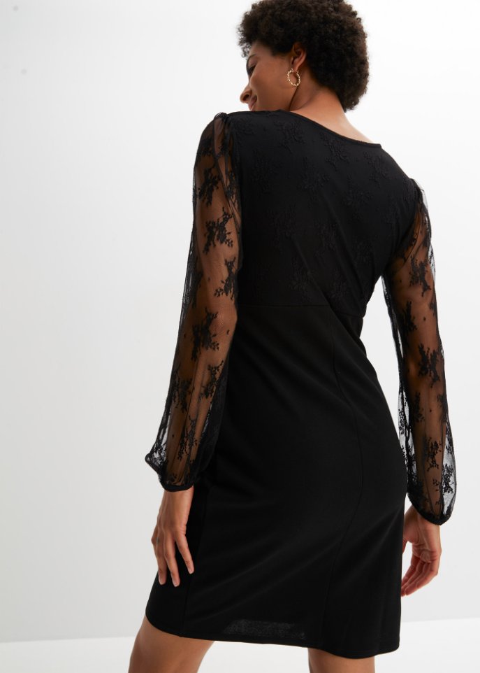 Jerseykleid mit Spitze