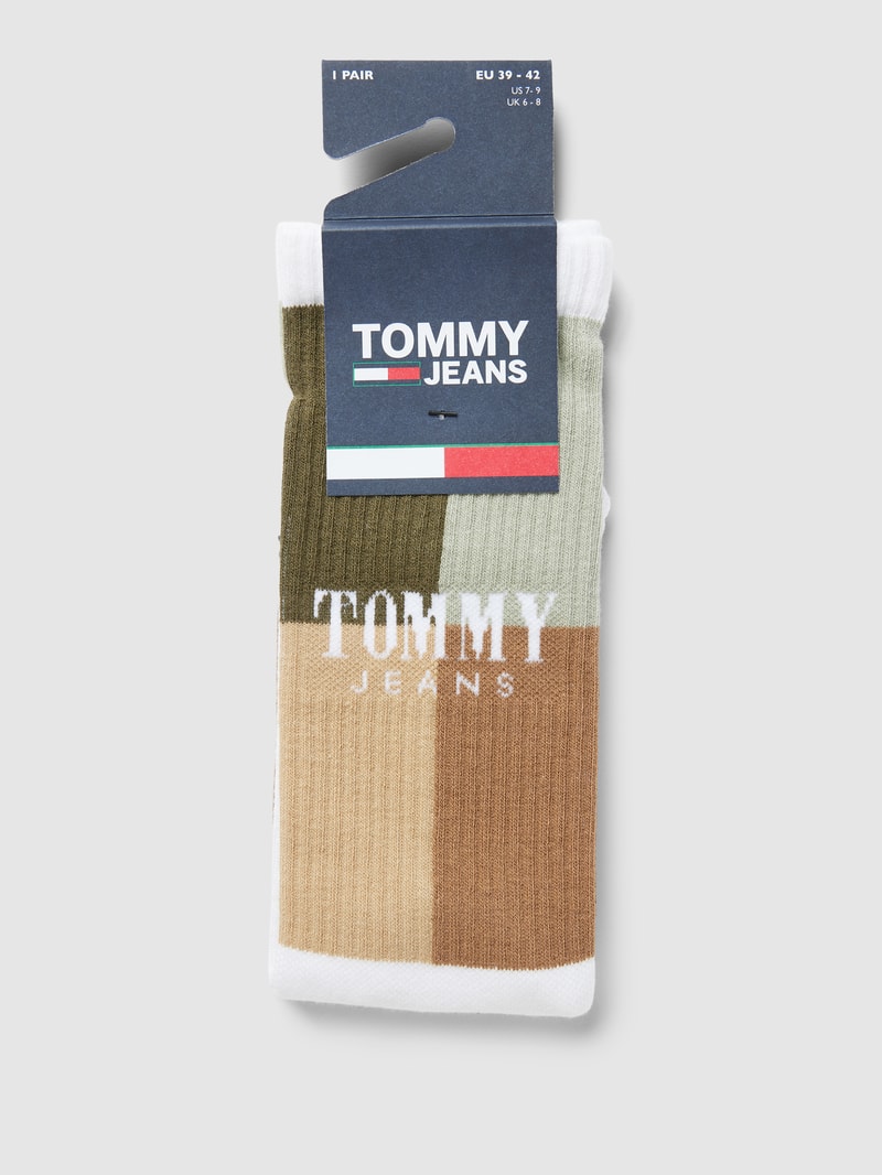 Socken mit Label-Details Modell 'COLORBLOCK' in khaki