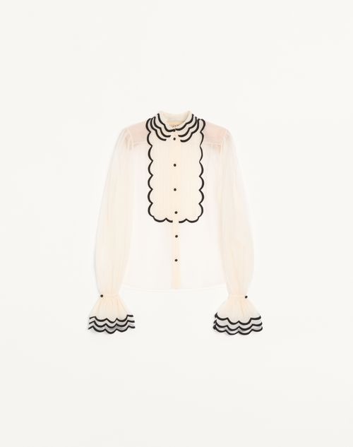 Broderet organza-skjorte