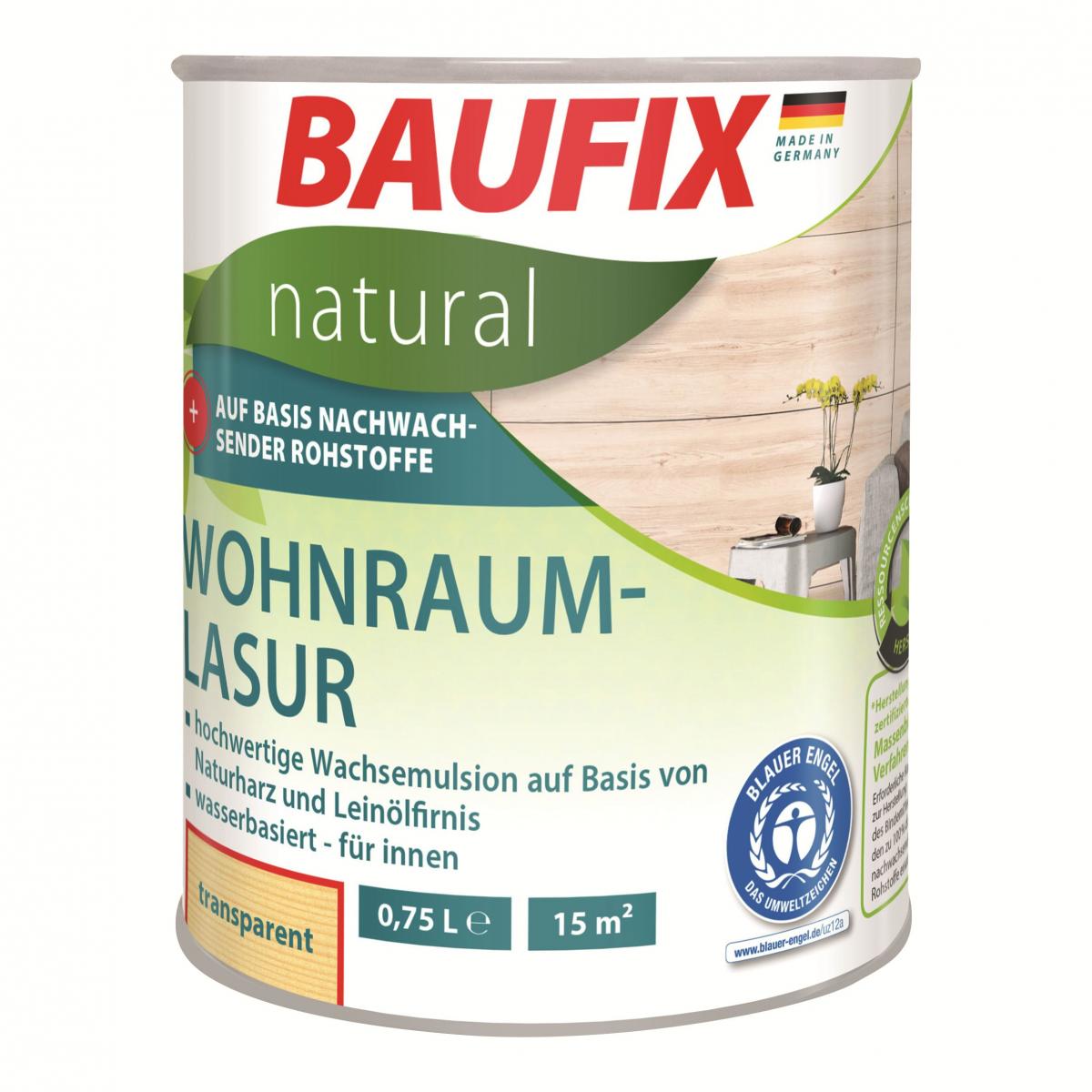 Baufix natural Wohnraumlasur transparent 2- er Set