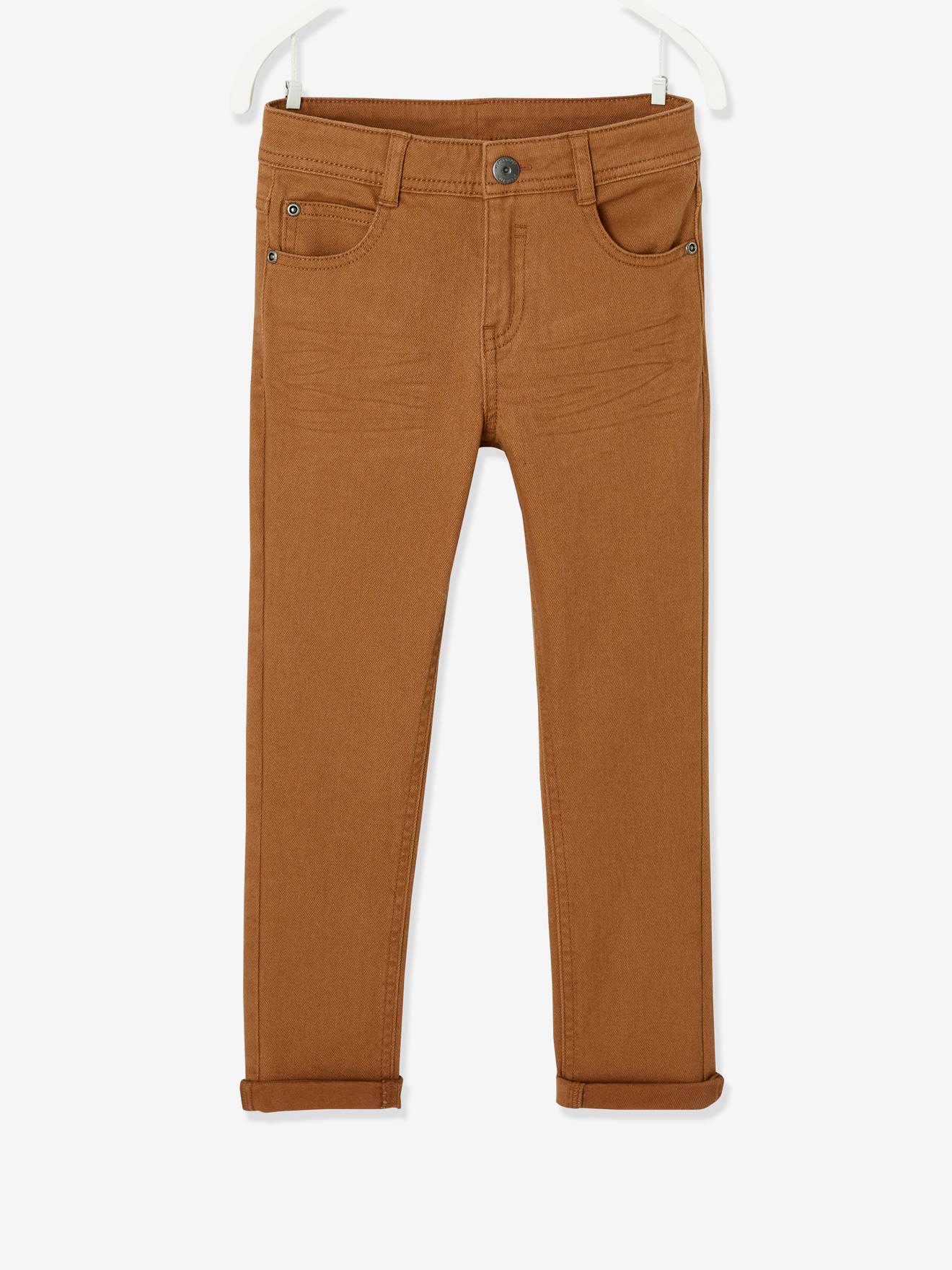Pantalon slim MorphologiK MEDIUM garçon noisette