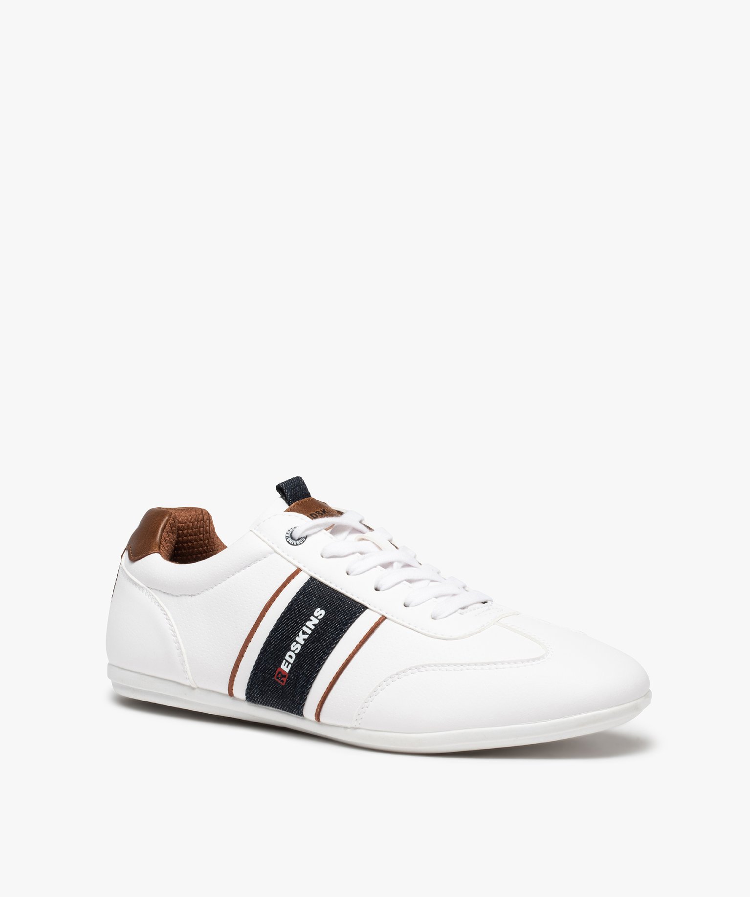 Baskets homme à lacets et semelle fine - Redskins blanc | GEMO