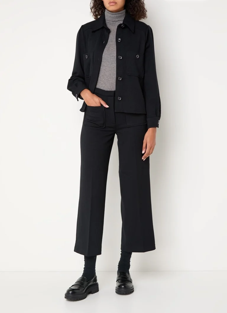 Sessùn Alberwool high waist straight fit cropped trousers with patch pockets