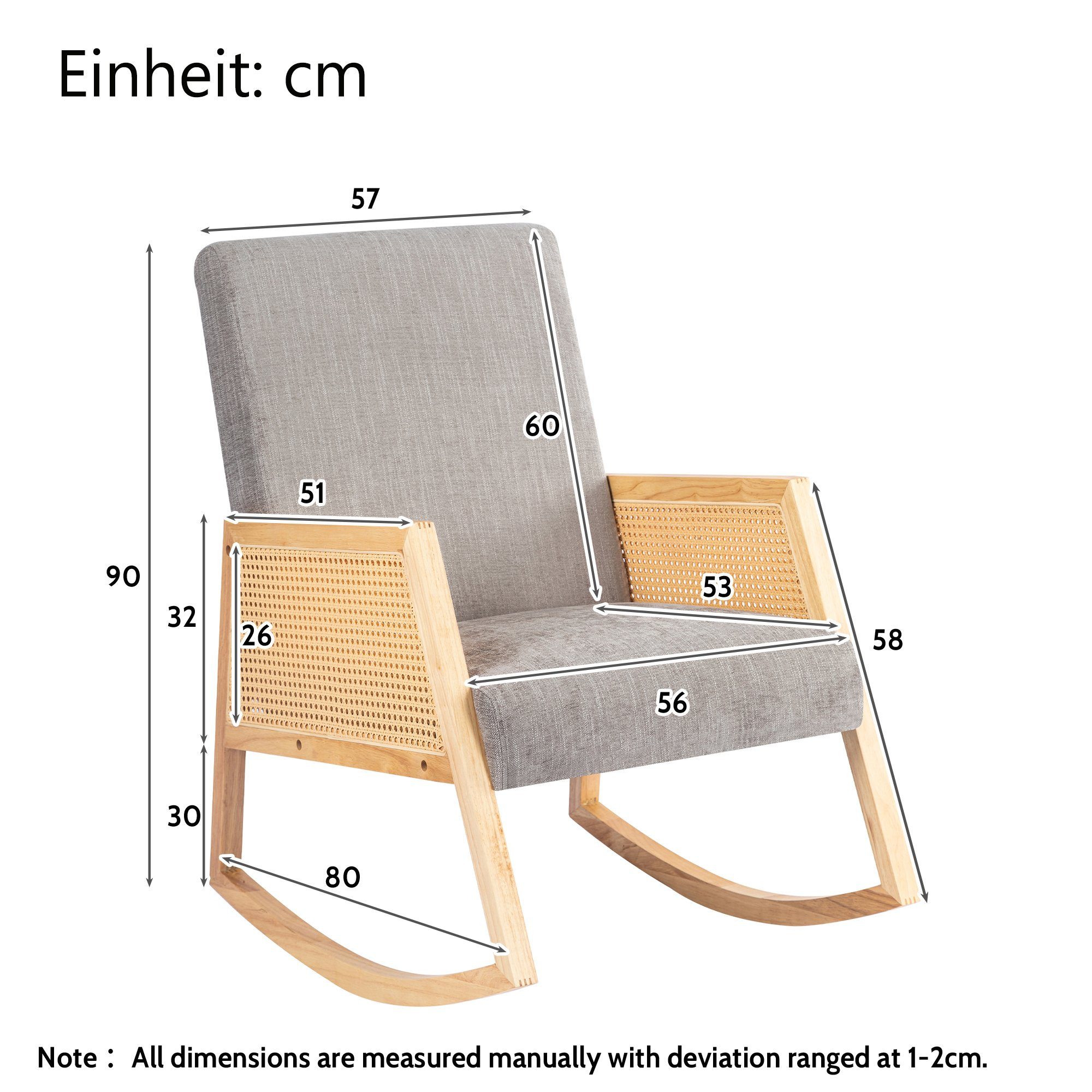 Celya Schaukelstuhl Rattanstühle für Wohnzimmer, Kinderzimmer, Balkon, Garten (1-St)