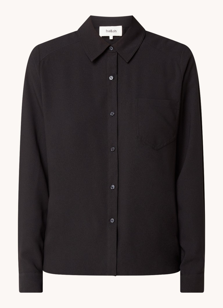 ba&sh Monica blouse with chest pocket and pleats