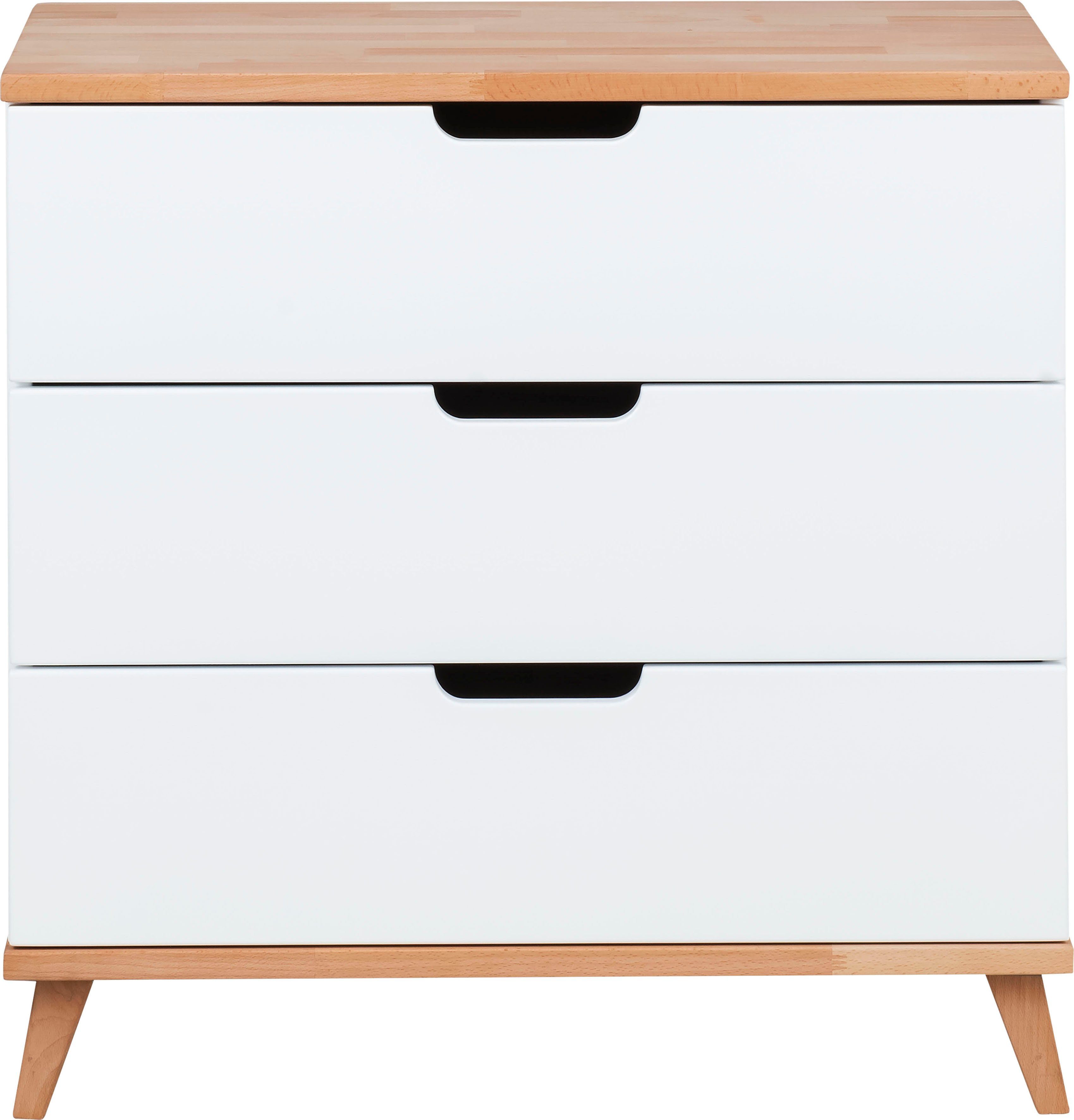 Lüttenhütt Babyzimmer-Komplettset Jaane, (4-St., Bett + Wickelkommode + 2-trg. Schrank + Kommode), Kinderbett 70x140 cm, Wickelkommode, Kleiderschrank, Kommode, massiv