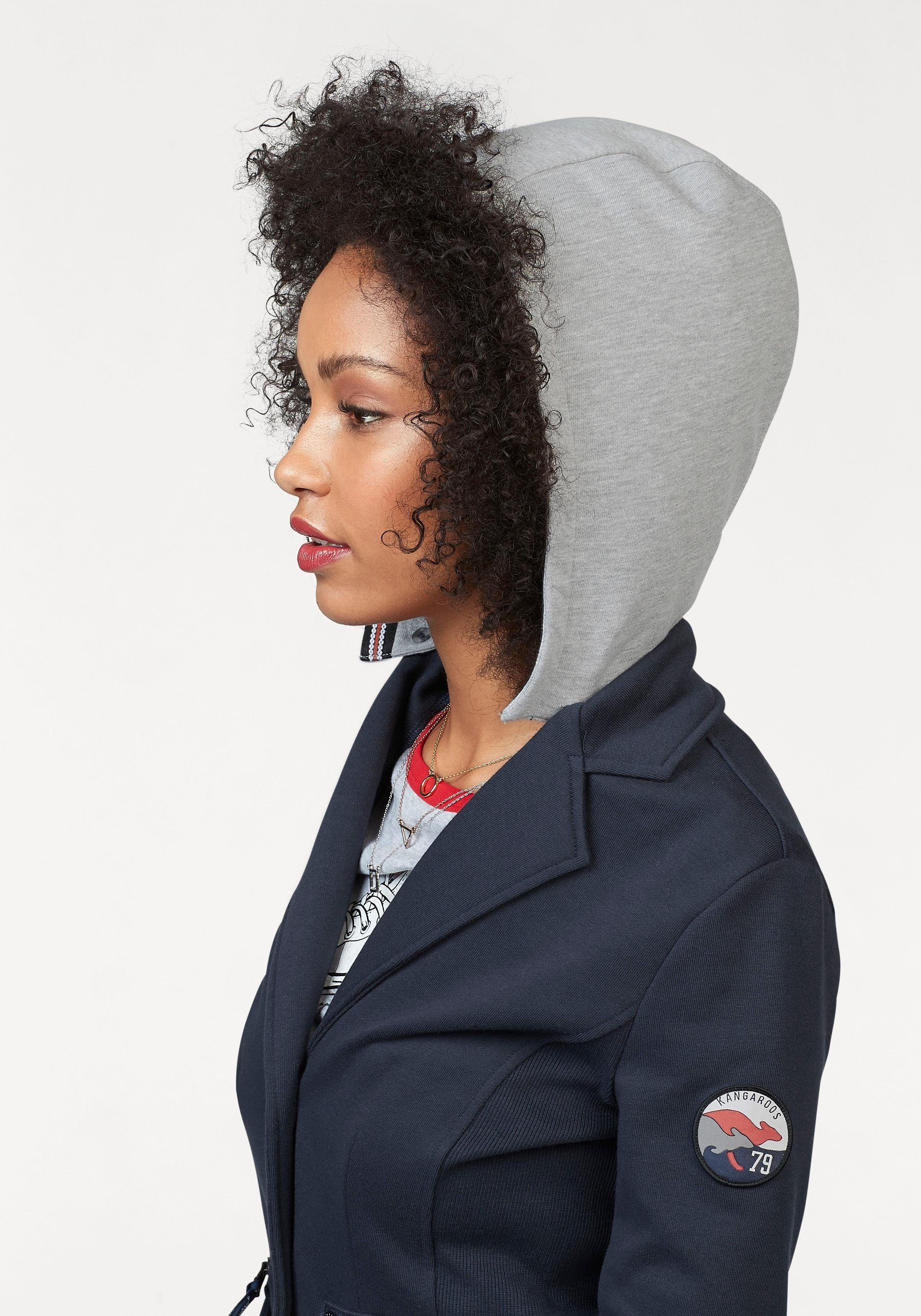 KangaROOS Sweatblazer mit vielen Details und abnehmbarer Kapuze