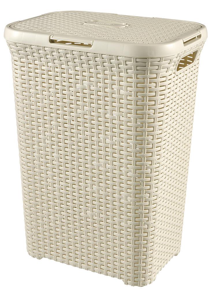 Curver 2-er Set STYLE Wäschebox 60L   Wäschekorb 45L creme