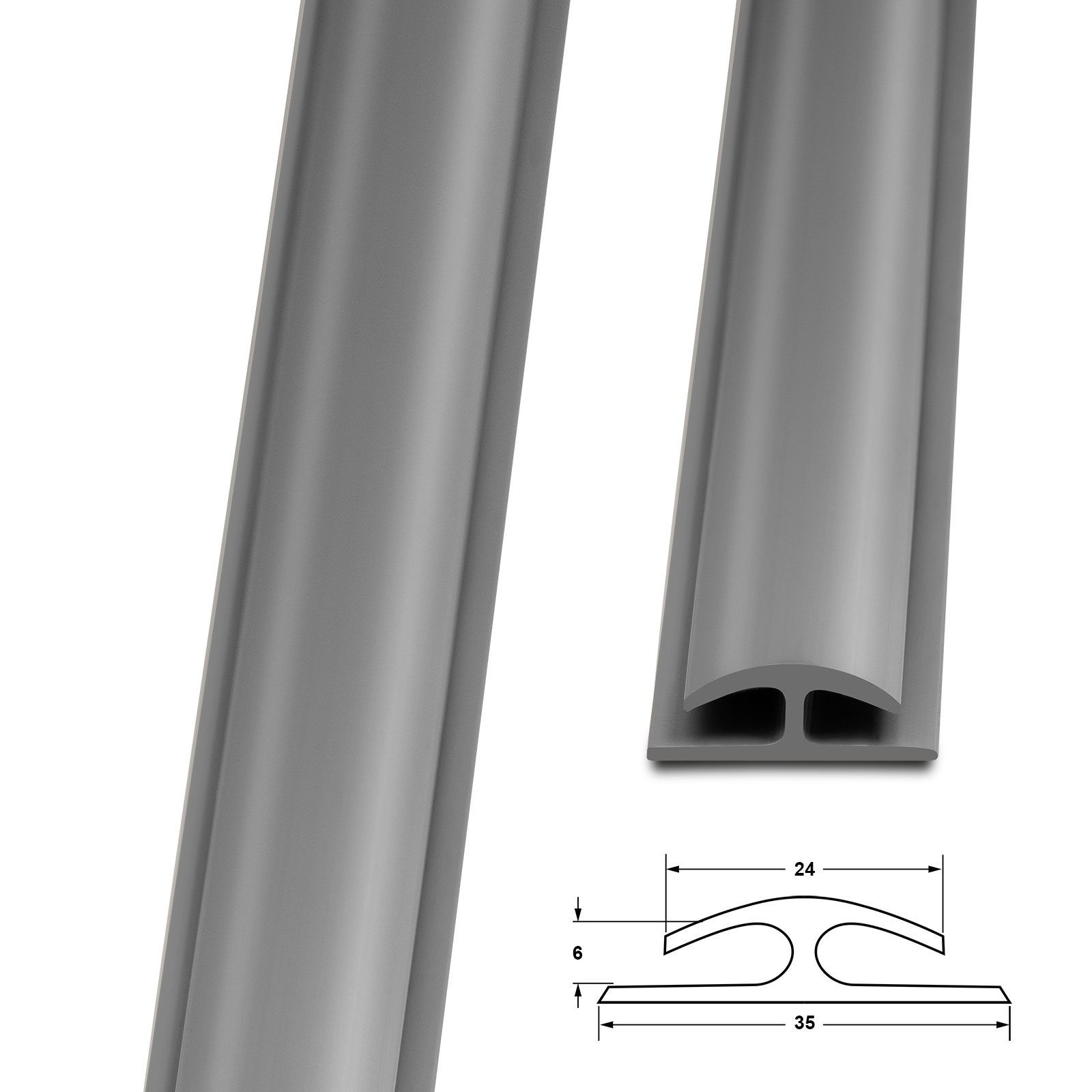 Karat Abschlussleiste Doppeleinfassleiste Julia, 3 Farben, 24 x 35 x 6 mm, Selbstklebendes Acrylband, PVC, Selbstklebend