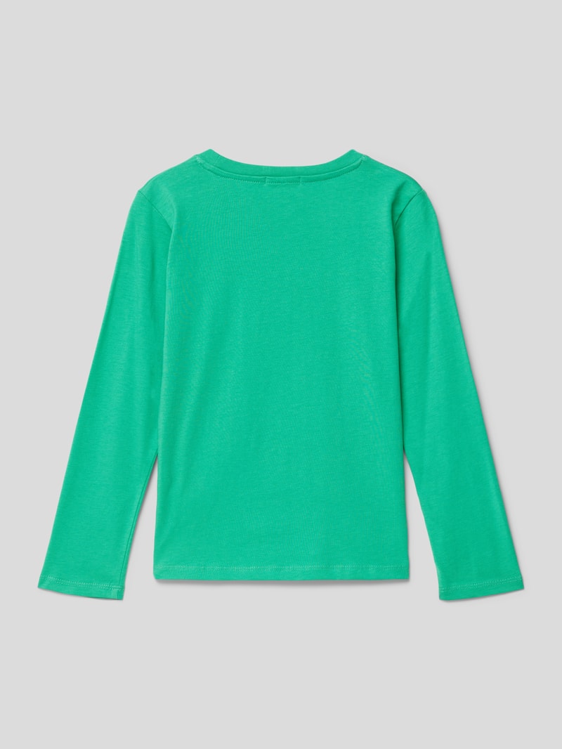 Longsleeve mit Motiv- und Statement-Print in grün