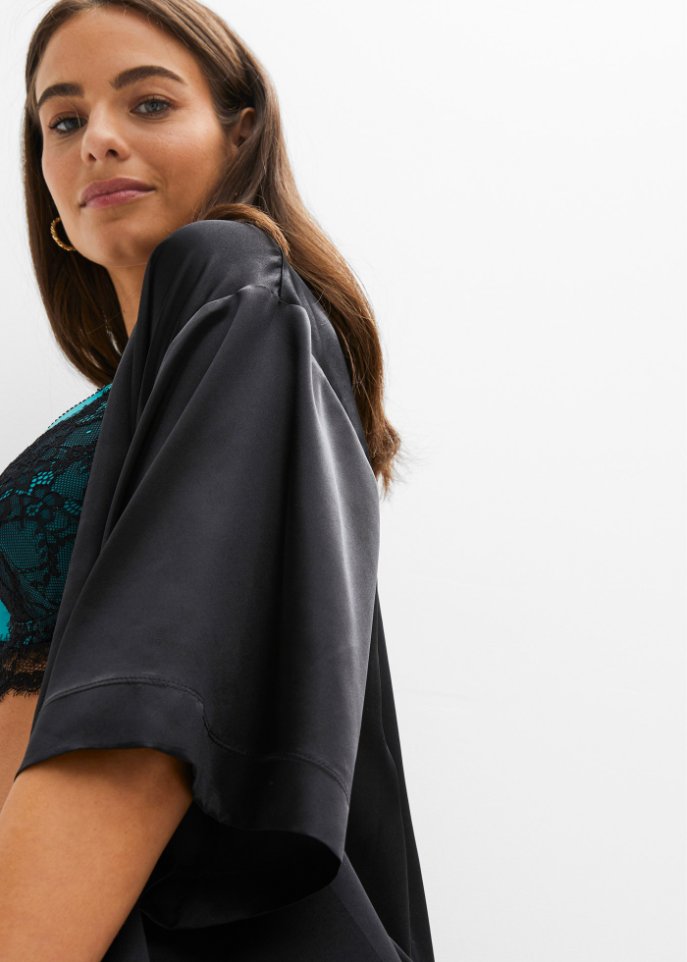 Langer Satin Kimono