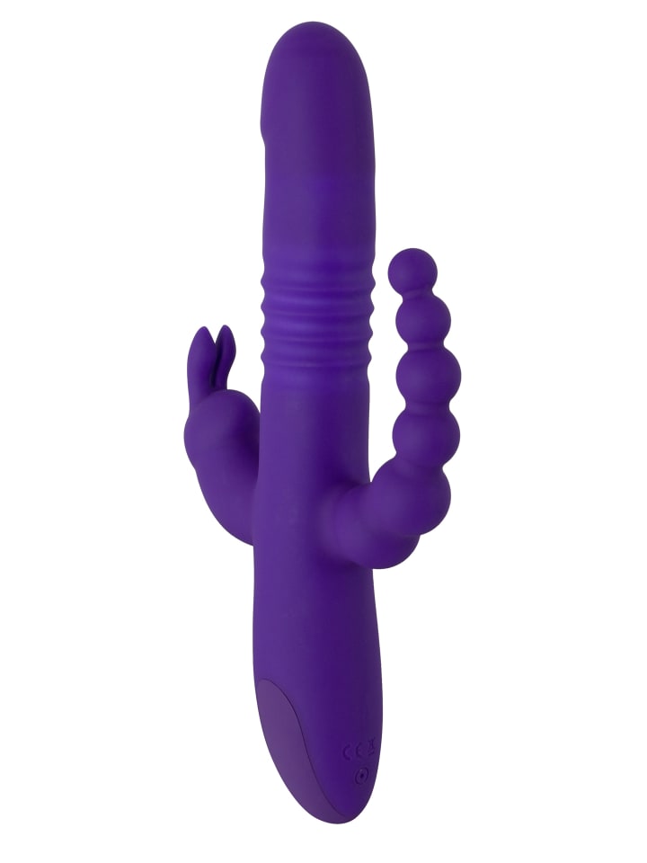 Sweet Smile Vib mit Stoßfunktion und Klitorisreizer Thrusting Pearl Triple in lila günstig kaufen 26 cm