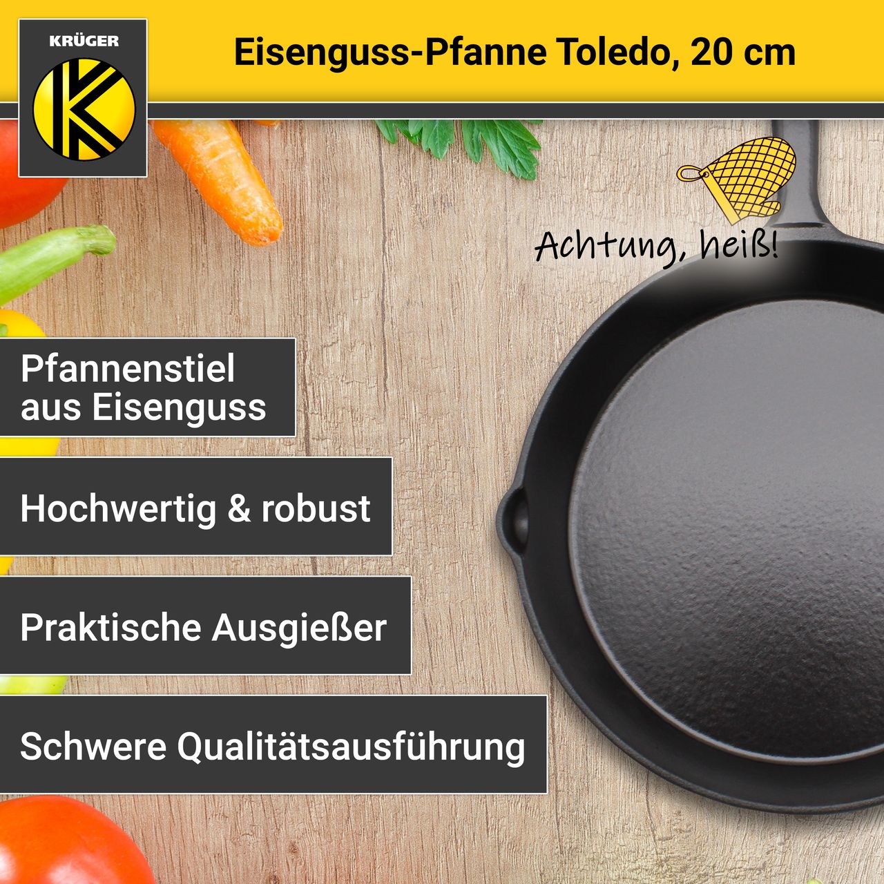 Karl Krüger Eisenguss Pfanne TOLEDO, 20 cm