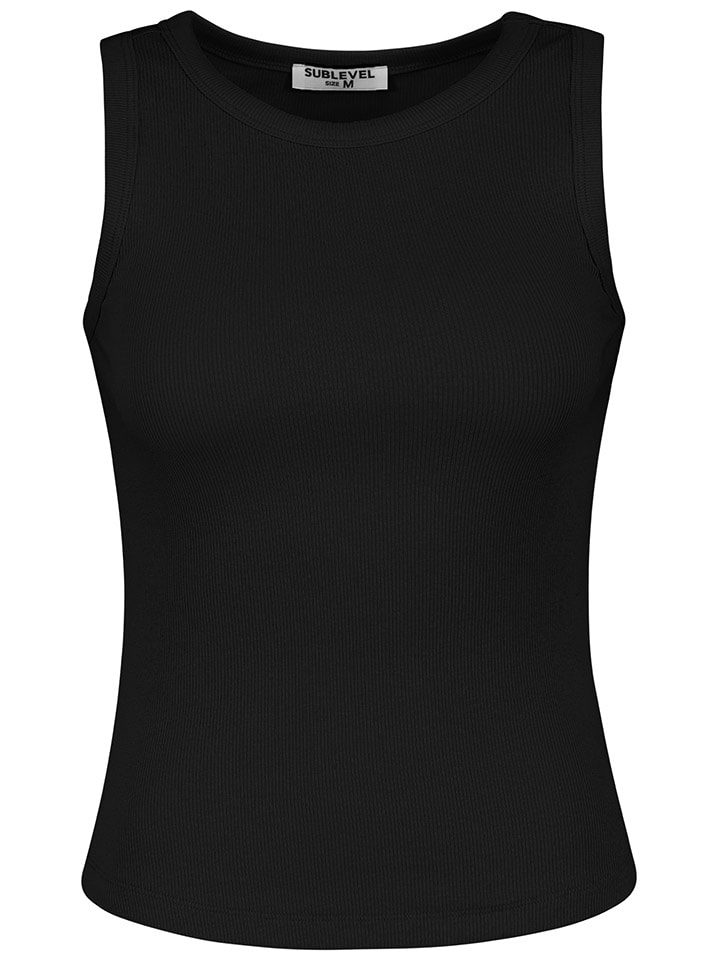 Sublevel 2er-Set: Tops in Salbei/ Schwarz günstig kaufen