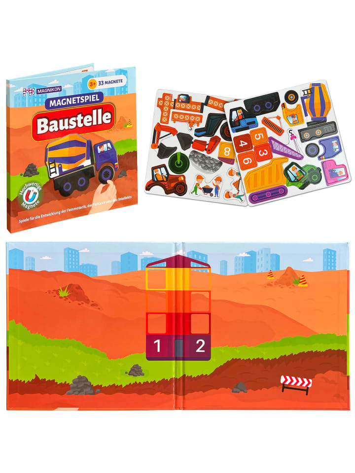 MAGNIKON Magnetspiel “Die Baustelle” mit 33 Puzzle-Magneten - ab 3 Jahren günstig kaufen onesize