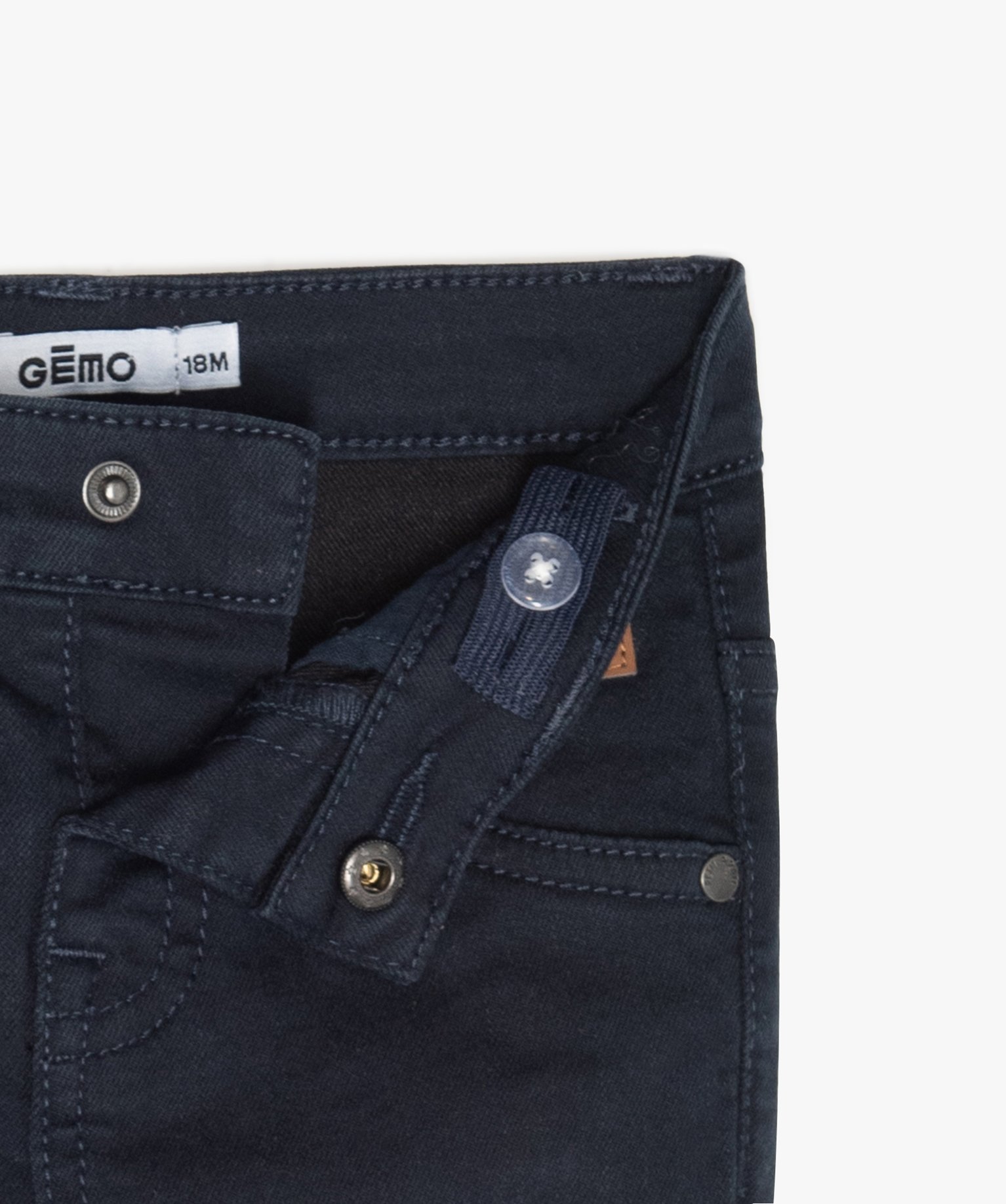 Pantalon bébé Garçon coupe slim en toile extensible marine | GEMO