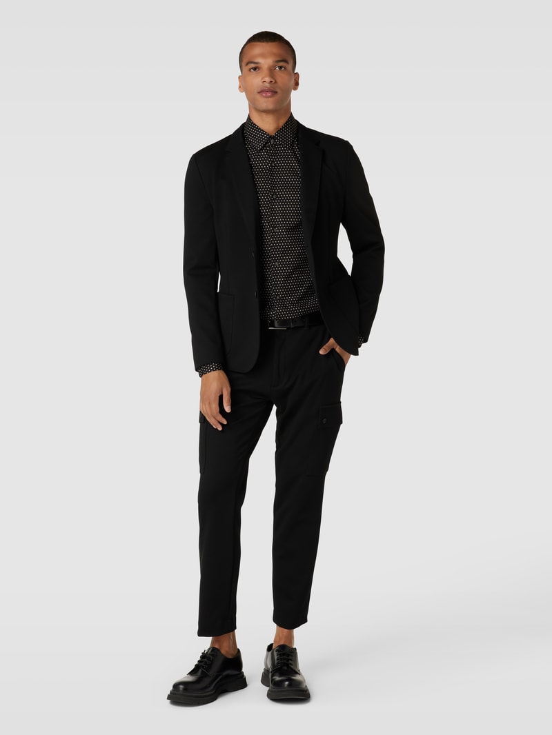 Slim Fit Business-Hemd mit Kentkragen Modell 'HANK' in schwarz