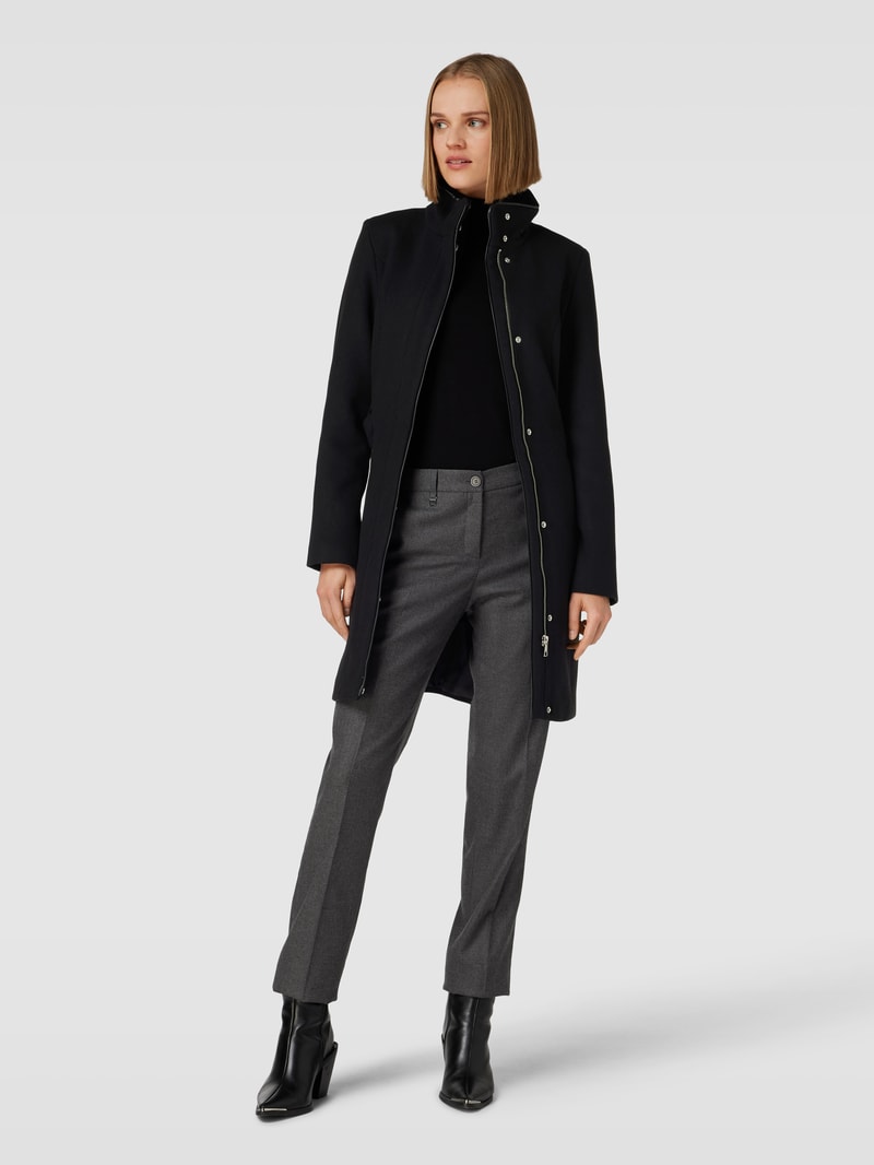 Damen Mantel mit Bindegürtel Modell 'BESSY' in schwarz