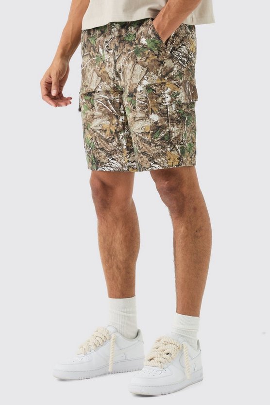 Lockere Camouflage Cargo-Shorts