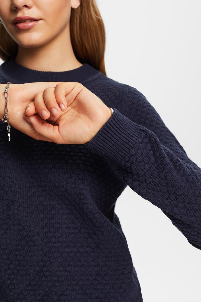 Strukturierter Strickpullover, Baumwollmix