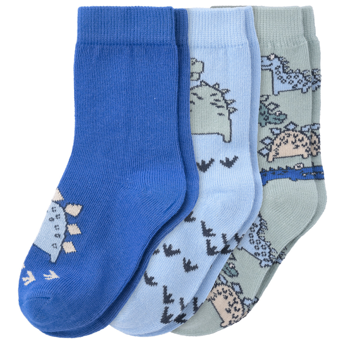 3 Paar Baby Socken mit Dino-Motiven