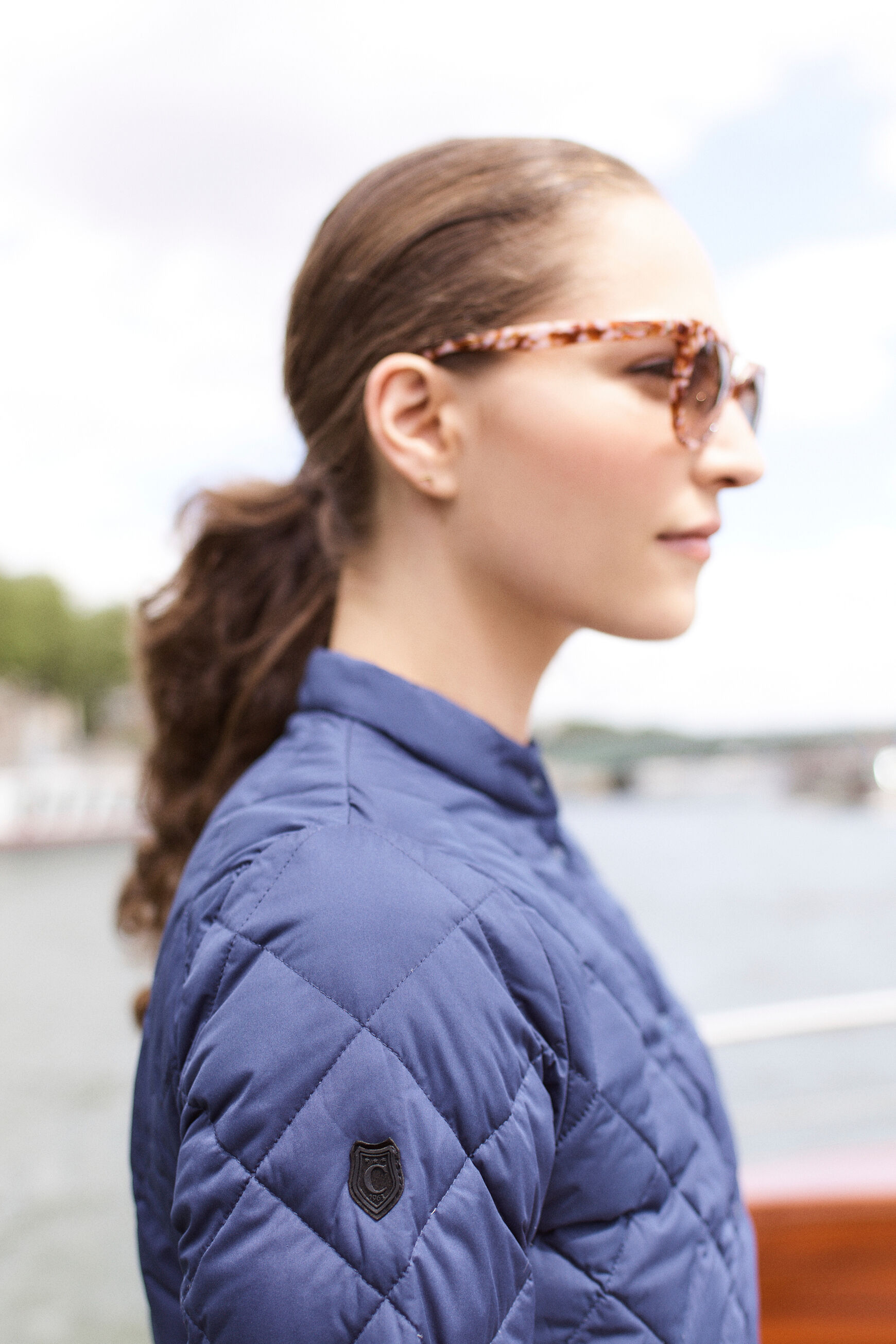 manteau hibiscus bleu femme