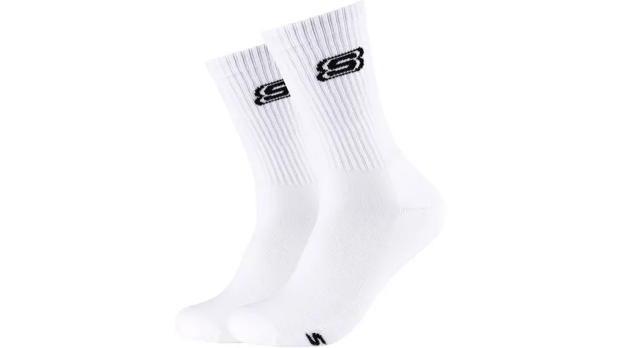 SKECHERS Unisex Tennissocken Cushioned 2er Pack white