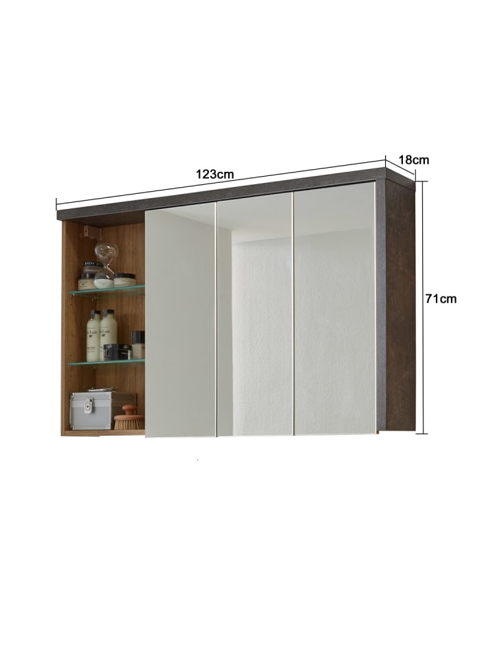 ebuy24 Spiegelschrank Bay Eiche Dekor 123 x 18 cm günstig kaufen onesize