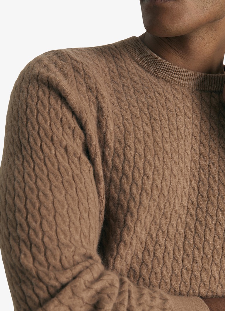 Reiss Harrogate kašmirski pulover s pletenim detaljima