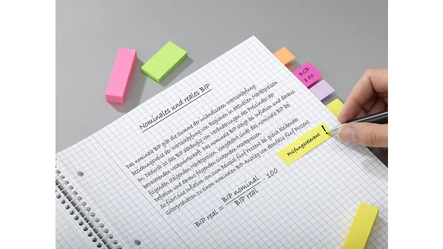 Post-it Haftstreifen Page Marker schmal 6 x100 Blatt + 3 x 100 Blatt gratis mehrfarbig
