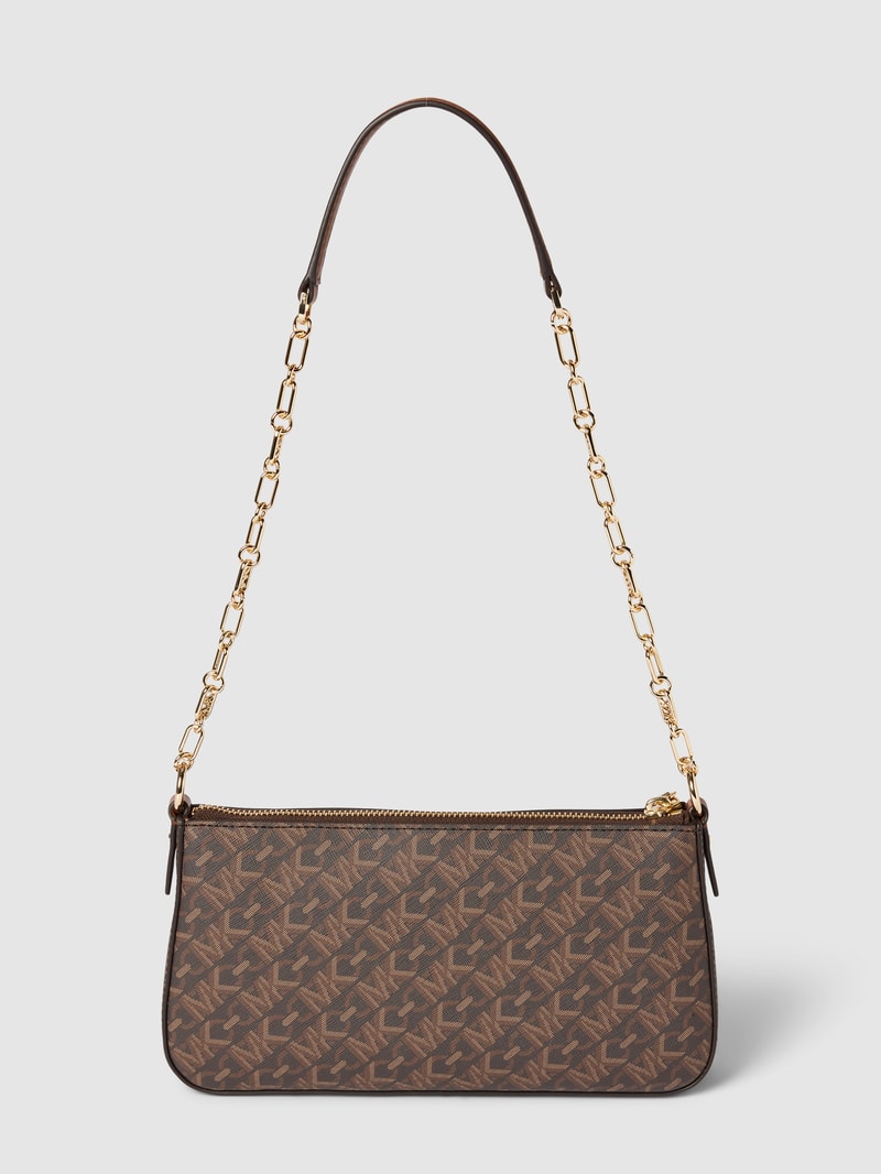 Handtasche mit Label-Applikation Modell 'EMPIRE' in mittelbraun