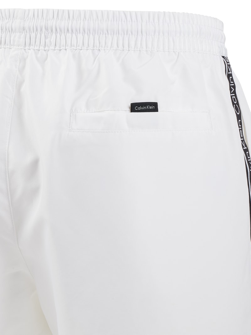 Badehose mit Logo-Streifen in weiß