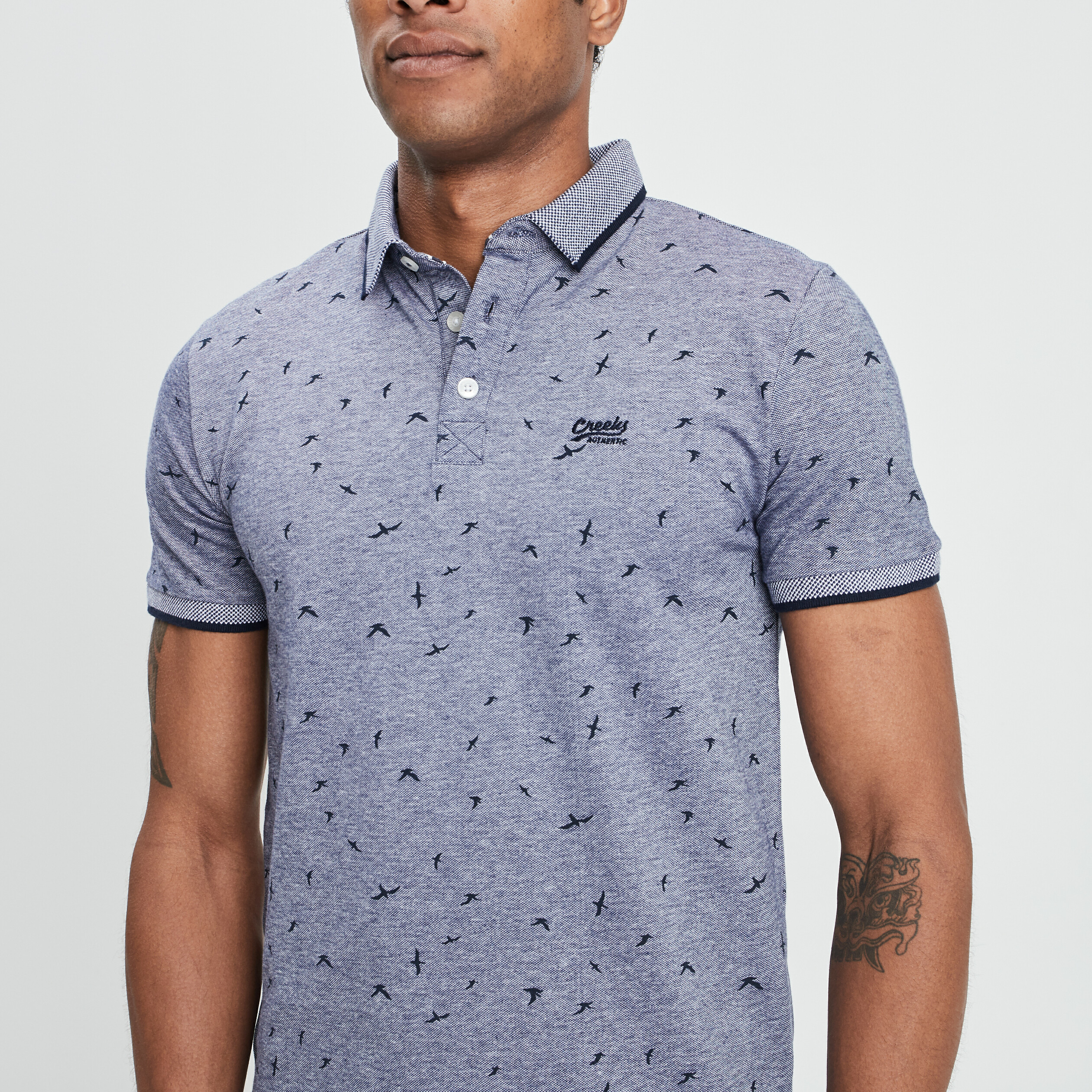 Polo manches courtes Creeks bleu marine homme | La Halle