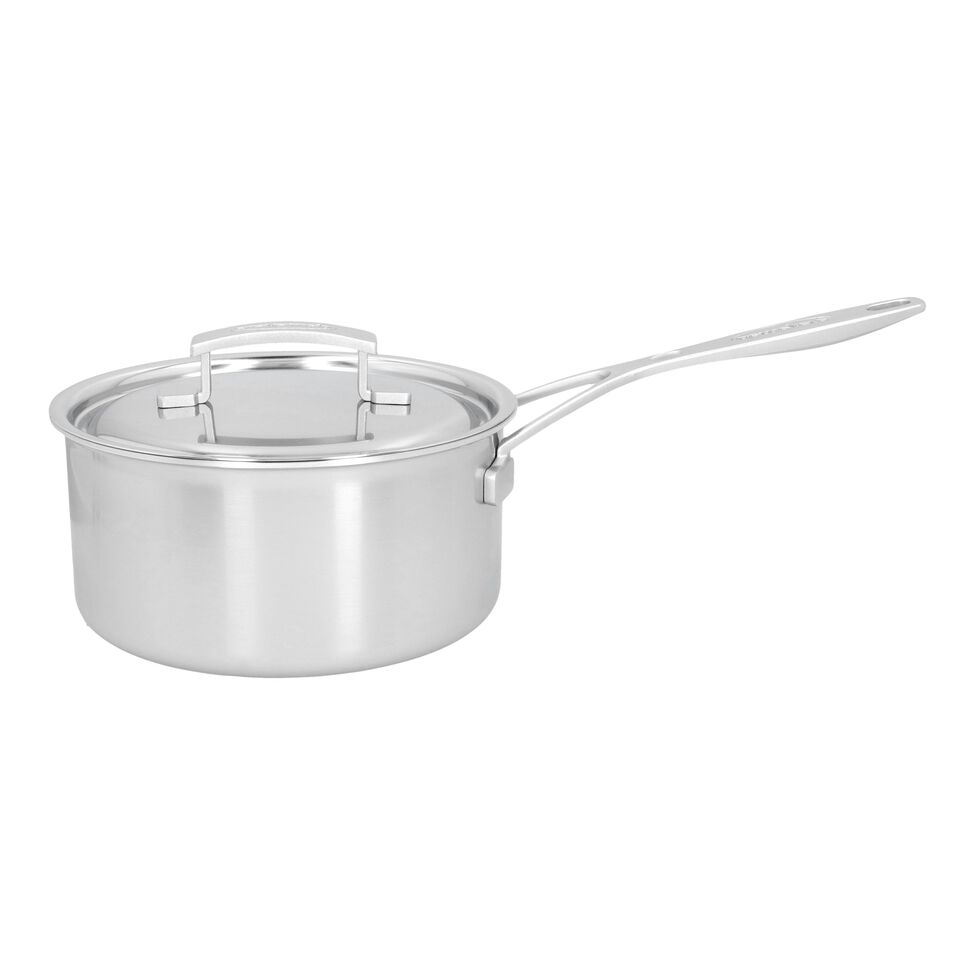 Stieltopf mit Deckel 20 cm, 18/10 Edelstahl, Silber