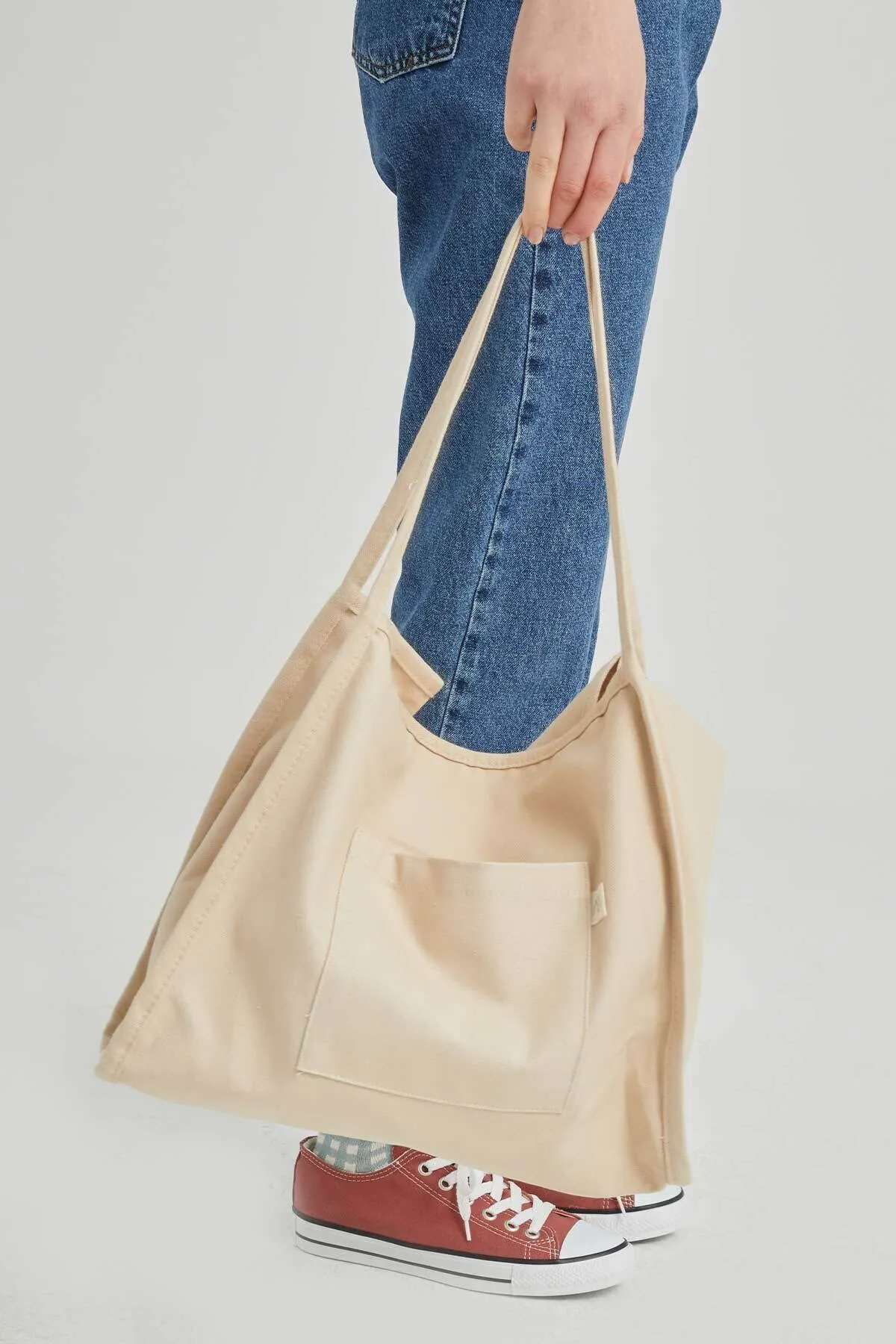Manuka  Beigefarbene Canvas-Tasche für Damen