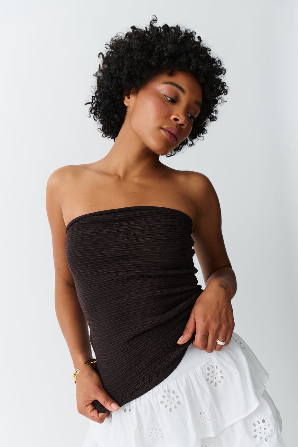 Knitted tube top